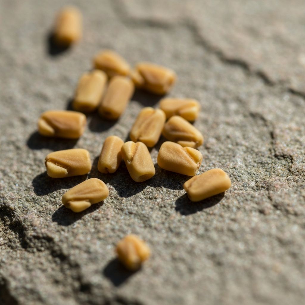 Fenugreek seeds close-up